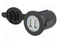 USB power supply; USB A socket x2; Sup.volt: 12÷24VDC; 5V/2.1A 