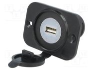 USB power supply; USB A socket; Sup.volt: 12÷24VDC; 5V/2.1A 