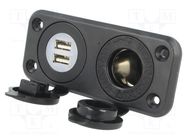 Car lighter socket; car lighter socket x1,USB A socket x2 