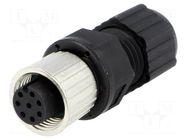 Connector: M12; plug; PIN: 8; female; 30V; straight; IP67,IP68; 2A AMPHENOL LTW