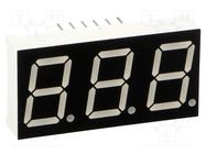 Display: LED; 7-segment; 14.2mm; 0.56"; No.char: 3; red; 35mcd; anode OPTO Plus LED