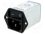 Connector: AC supply; socket; male; 1A; 250VAC; IEC 60320; C14 (E) SCHURTER