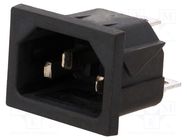 Connector: AC supply; socket; male; 10A; 250VAC; IEC 60320; C14 (E) CLIFF