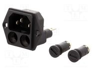 Connector: AC supply; socket; male; 10A; 250VAC; IEC 60320; C14 (E) SCHURTER