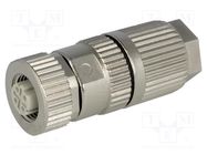 Connector: M12; plug; PIN: 4; female; D code-Ethernet; for cable HARTING