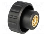 Knob; Ø: 25mm; Int.thread: M8; 14mm; H: 19mm; polyamide 