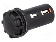 Holder; C,R14; Batt.no: 1; soldering lugs; black; UL94V-0; -30÷70°C BULGIN