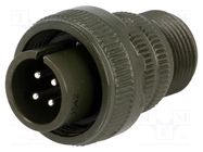 Connector: circular; plug; for cable; PIN: 4; male; soldering; MS/DS AMPHENOL