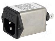 Connector: AC supply; socket; male; Inom: 6A; Ir: 0.8mA; 250VAC YUNPEN ELECTRONIC