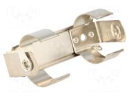 Holder; D,R20; Batt.no: 1; SMT; solder lugs; silver; steel KEYSTONE