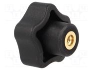 Knob; Ø: 25mm; Int.thread: M4; 10mm; H: 19mm; technopolymer PA ELESA+GANTER