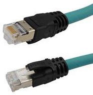 PATCH CORD, RJ45 PLUG-PLUG, 3FT, TEAL