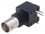 Connector: BNC; socket; female; insulated; angled 90°; 75Ω; THT ADAM TECH