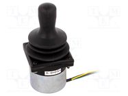 Joystick; 2- axes; Stabl.pos: 1; -40÷80°C; 36x36mm; IP65; ±5%; 5VDC 