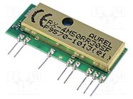 Module: RF; AM receiver; AM,ASK; 433.92MHz; -106dBm; 5VDC; 3mA AUREL