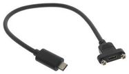 USB CABLE, 2.0 TYPE C PLUG-C RCPT, 0.3M