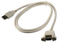 USB CABLE, 2.0 TYPE A PLUG-A RCPT, 1M