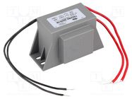 Transformer: mains; 20VA; 230VAC; 12V; 1.66A; Leads: leads 200mm INDEL