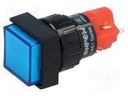 Switch: push-button; Pos: 2; SPDT; 3A/250VAC; 2A/24VDC; ON-(ON) ONPOW