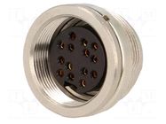 Connector: M16; socket; female; PIN: 14; 3A; 150V; C091A; soldering AMPHENOL