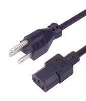 POWER CORD CBL, NEMA 5-15P-C13, 10A, BLK