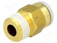 Push-in fitting; threaded,straight; -1÷10bar; brass; -5÷60°C SMC