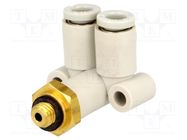 Push-in fitting; threaded,angled 90°; -1÷10bar; polypropylene 