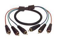 CABLE ASSY, 3X RCA PHONO PLUG-PLUG, 3'