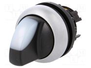 Switch: rotary; 22mm; Stabl.pos: 1; white; M22-FLED,M22-LED; IP67 EATON ELECTRIC