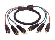 CABLE ASSY, 3X RCA PHONO PLUG-PLUG, 6'