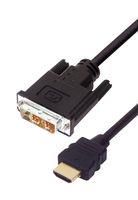 CBL ASSY, HDMI PLUG-DVI-D SL PLUG, 13.1'