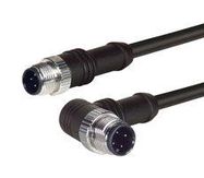 SENSOR CORD, 4P M12 PLUG-R/A PLUG, 6.6'