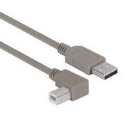 USB CABLE, 2.0, A PLUG-B R/A PLUG, 11.8"