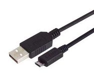 USB CABLE, A PLUG-MICRO B PLUG, 11.8"