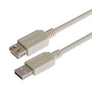 USB CABLE, 2.0 A PLUG-A RCPT, 11.8"