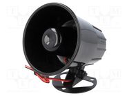 Sound transducer: siren; dynamic; 6 tones; 900mA; Ø: 88mm; 12VDC 