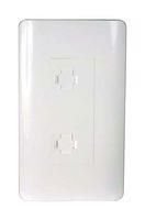 MODULAR WALLPLATE, DUAL RJ45, ABS, WHT