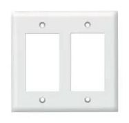 WALLPLATE, TELECOM/MODULAR, DOUBLE GANG