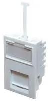 FACEPLATE, CAT5E OUTLET, ABS, WHT