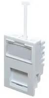 FACEPLATE, CAT6 OUTLET, ABS, WHT