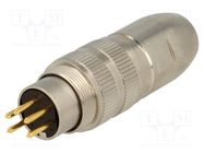 Connector: M16; plug; male; soldering; for cable; PIN: 5; 5A; 250V LUMBERG