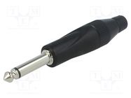 Connector: Jack 6,3mm; plug; male; mono; ways: 2; straight; black 