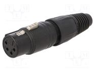 Connector: XLR; plug; female; PIN: 4; straight; for cable; soldering NEUTRIK