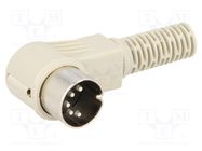 Connector: DIN; plug; male; PIN: 5; Layout: 180°; angled 90° 