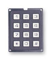 KEYPAD, 3X4 MATRIX, 0.02A, 24V, PLASTIC