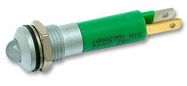 LED, M8, 24VDC, MATT CHROME, GREEN