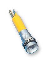 LED, M8, 24VDC, MATT CHROME, YELLOW