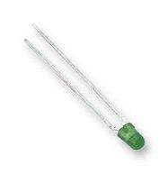 LED, 3MM, GREEN, 2.3MCD, 569NM