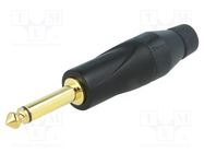 Connector: Jack 6,3mm; plug; male; mono; ways: 2; straight; black 