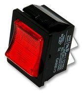 SWITCH, DPST, RED, 16A, 250V